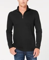 CLUB ROOM MEN'S QUARTER-ZIP FRENCH RIB PULLOVER, CREATED FOR MACY'S