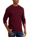 Club Room Men's Thermal Crewneck Shirt, Created For Macy's In Red Plum
