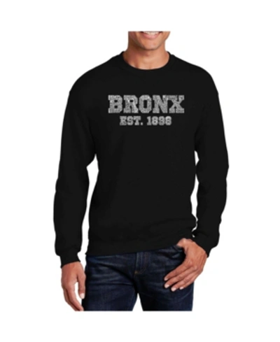 La Pop Art Men's Word Art Popular Neighborhoods In Bronx, New York Crewneck Sweatshirt In Black