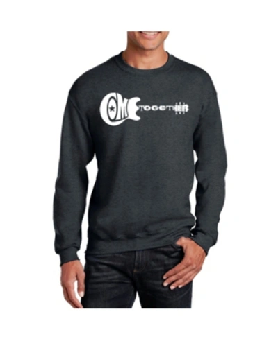 La Pop Art Men's Word Art Come Together Crewneck Sweatshirt In Gray