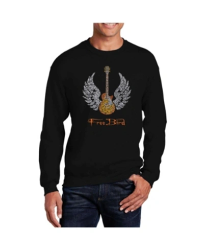 La Pop Art Men's Word Art Lyrics To Freebird Crewneck Sweatshirt In Black