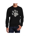 La Pop Art Men's Word Art Dog Paw Crewneck Sweatshirt In Black