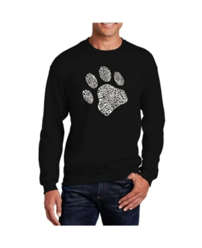 La Pop Art Men's Word Art Dog Paw Crewneck Sweatshirt In Black