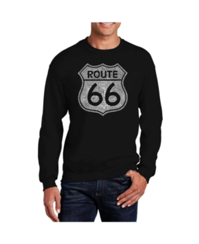 La Pop Art Men's Word Art Cities Along The Legendary Route 66 Crewneck Sweatshirt In Black