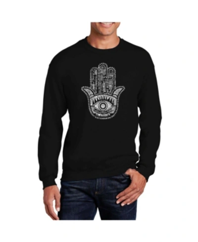 La Pop Art Men's Word Art Hamsa Crewneck Sweatshirt In Black