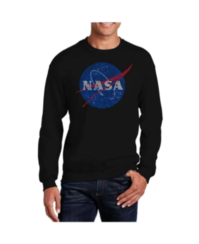 La Pop Art Men's Word Art Nasa's Most Notable Missions Crewneck Sweatshirt In Black
