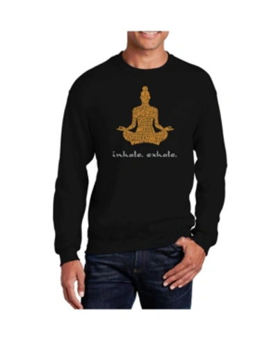 La Pop Art Men's Word Art Inhale Exhale Crewneck Sweatshirt In Black