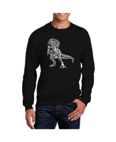 La Pop Art Men's Word Art Dino Pics Crewneck Sweatshirt In Black