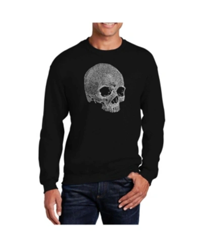 La Pop Art Men's Word Art Dead Inside Skull Crewneck Sweatshirt In Black