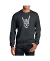 La Pop Art Men's Word Art Heavy Metal Genres Crewneck Sweatshirt In Gray