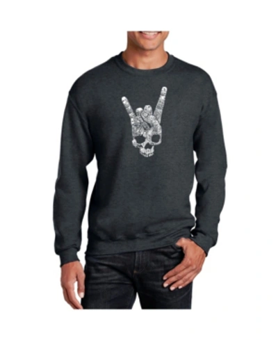 La Pop Art Men's Word Art Heavy Metal Genres Crewneck Sweatshirt In Gray