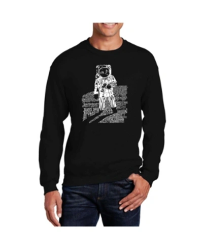 La Pop Art Men's Word Art Astronaut Crewneck Sweatshirt In Black