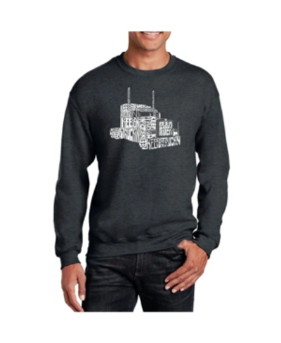 La Pop Art Men's Word Art Keep On Truckin' Crewneck Sweatshirt In Gray