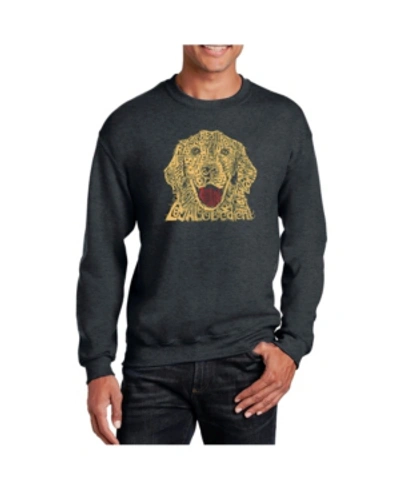 La Pop Art Men's Word Art Dog Crewneck Sweatshirt In Gray