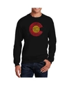 La Pop Art Men's Word Art Colorado Crewneck Sweatshirt In Black