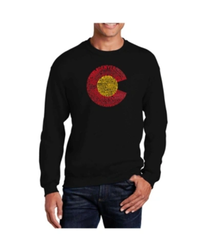 La Pop Art Men's Word Art Colorado Crewneck Sweatshirt In Black