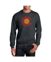 La Pop Art Men's Word Art Colorado Crewneck Sweatshirt In Gray