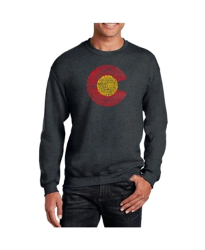 La Pop Art Men's Word Art Colorado Crewneck Sweatshirt In Gray