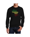 La Pop Art Men's Word Art Countries In Africa Crewneck Sweatshirt In Black