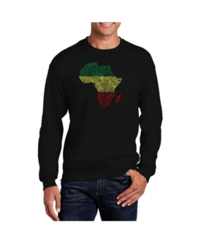 La Pop Art Men's Word Art Countries In Africa Crewneck Sweatshirt In Black