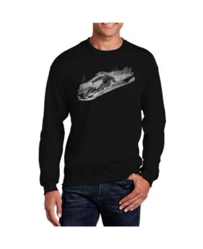 La Pop Art Men's Word Art Ski Crewneck Sweatshirt In Black
