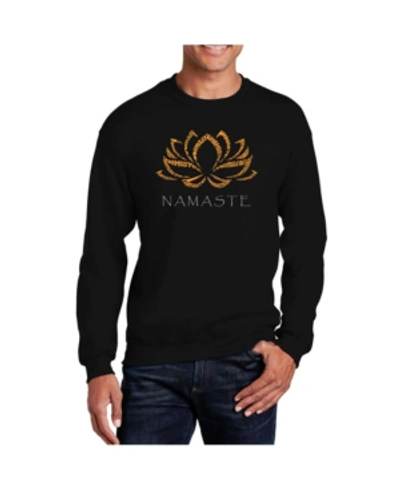 La Pop Art Men's Word Art Namaste Crewneck Sweatshirt In Black