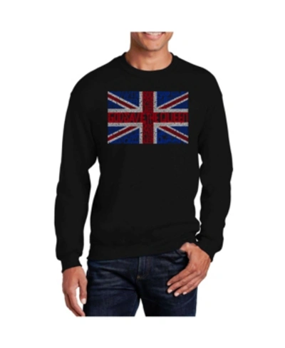 La Pop Art Men's Word Art God Save The Queen Crewneck Sweatshirt In Black