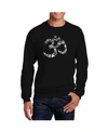 LA POP ART MEN'S WORD ART THE OM SYMBOL OUT OF YOGA POSES CREWNECK SWEATSHIRT