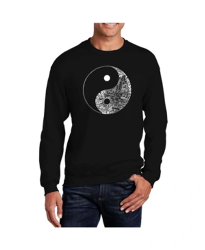 La Pop Art Men's Word Art Yin Yang Crewneck Sweatshirt In Black