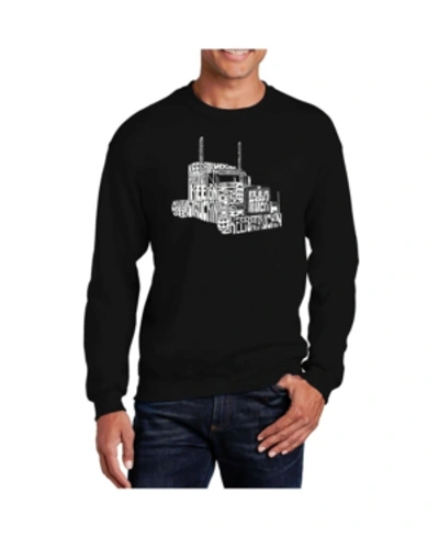 La Pop Art Men's Word Art Keep On Truckin' Crewneck Sweatshirt In Black