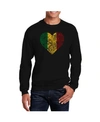 La Pop Art Men's Word Art One Love Heart Crewneck Sweatshirt In Black