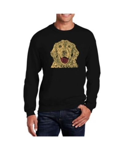 La Pop Art Men's Word Art Dog Crewneck Sweatshirt In Black