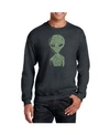 La Pop Art Men's Word Art Alien Crewneck Sweatshirt In Gray