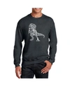 LA POP ART MEN'S WORD ART DINO PICS CREWNECK SWEATSHIRT