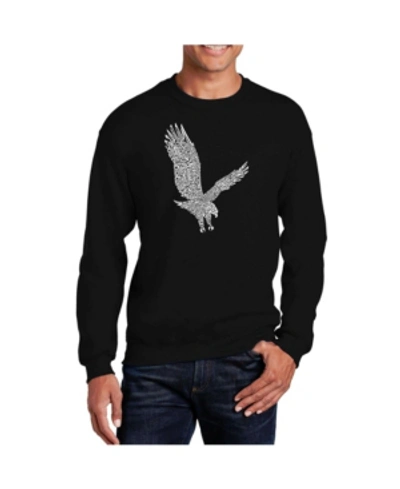 La Pop Art Men's Word Art Eagle Crewneck Sweatshirt In Gray