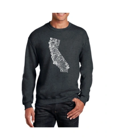 La Pop Art Men's Word Art California State Crewneck Sweatshirt In Gray