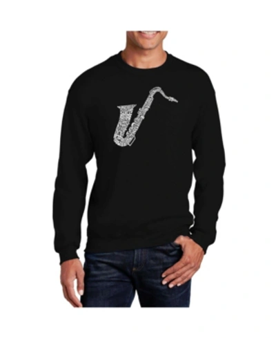 La Pop Art Men's Word Art Sax Crewneck Sweatshirt In Black