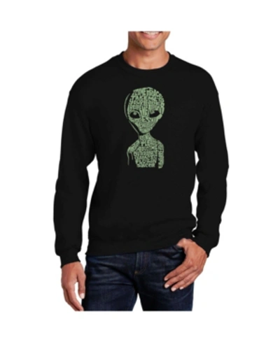 La Pop Art Men's Word Art Alien Crewneck Sweatshirt In Black