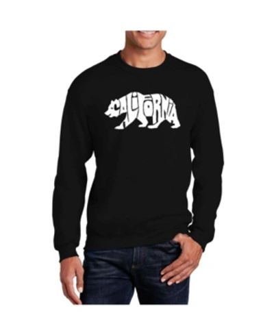La Pop Art Men's Word Art California Bear Crewneck Sweatshirt In Gray