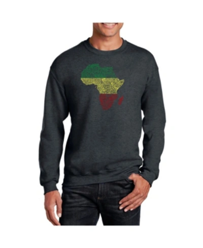 La Pop Art Men's Word Art Countries In Africa Crewneck Sweatshirt In Gray