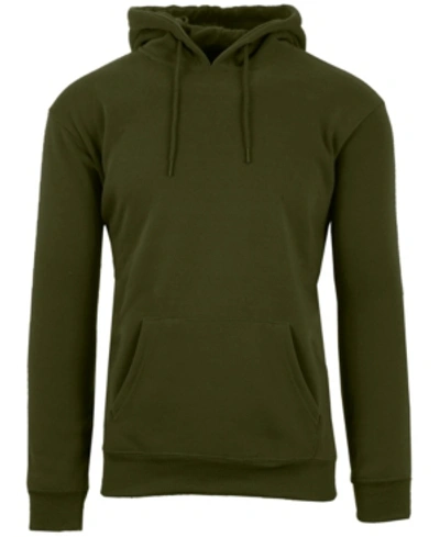 Galaxy By Harvic Men's Oversized Slim-fit Fleece-lined Pullover Hoodie In Olive