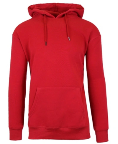 Galaxy By Harvic Men's Oversized Slim-fit Fleece-lined Pullover Hoodie In Red