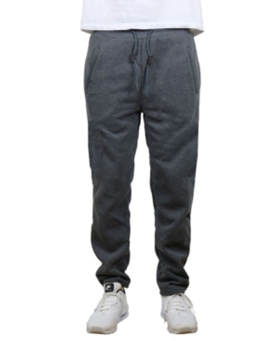 Galaxy By Harvic Men's Classic Open Bottom Fleece Sweatpants In Charcoal