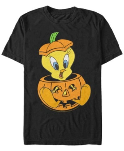 Fifth Sun Looney Tunes Tweet Pumpkin Men's Short Sleeve T-shirt In Black