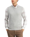 CLUB ROOM MEN'S CABLE-KNIT COTTON SWEATER VEST, CREATED FOR MACY'S