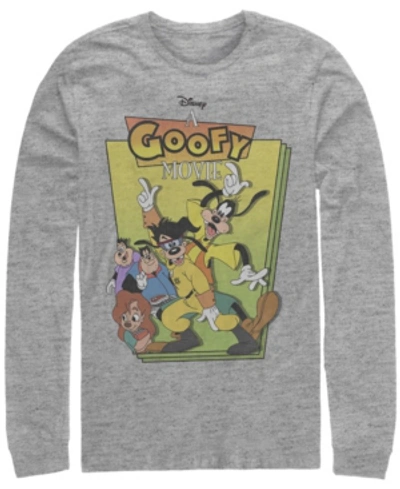 Fifth Sun A Goofy Movie Goof Cover Men's Long Sleeve Crew Neck T-shirt In Heather Gray