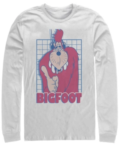 Fifth Sun A Goofy Movie Jamming Bigfoot Men's Long Sleeve Crew Neck T-shirt In White