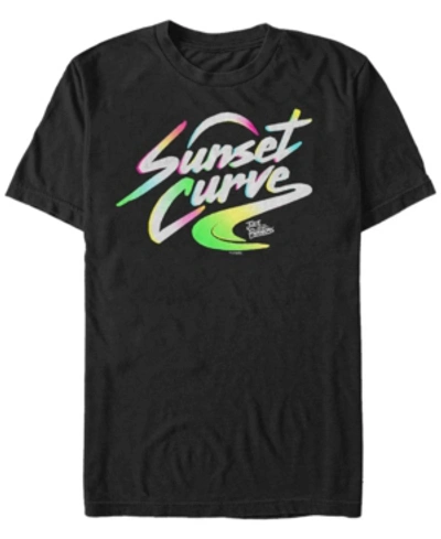 Fifth Sun Julie And The Phantoms Men's Sunset Curve Logo Short Sleeve T-shirt In Black
