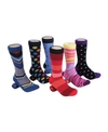 MIO MARINO MEN'S BOLD DESIGNER DRESS SOCKS PACK OF 6