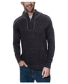 X-ray Quarter Zip Marble Knit Sweater In Navy Marble